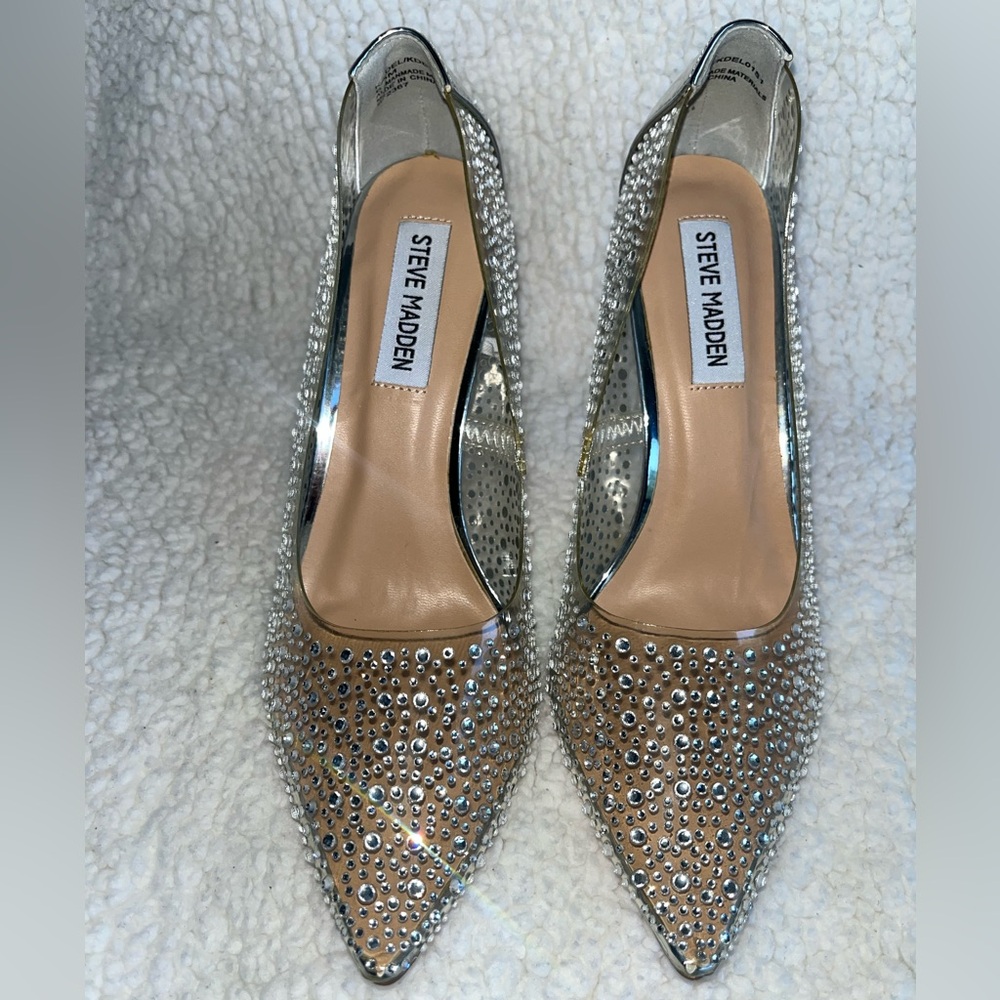 Clear Rhinestone Steve Madden Heels